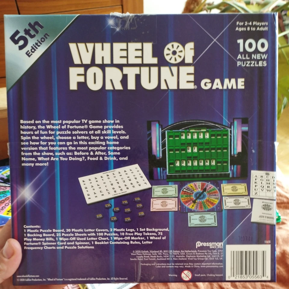 Wheel of Fortune Game 5th Edition Pressman Family Board Game - Image 2 of 4