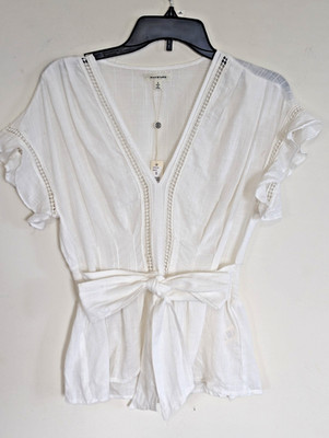 Max Studio Women Romantic Top Size S Boho Cottagecore Feminine Soft Girl Minimal