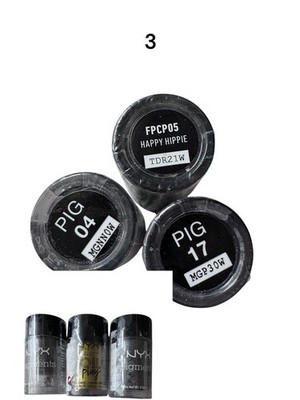 NYX Pigment Trio Shade Names in pictures Discontnd Unopened For Craft/Display