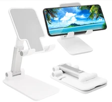 Folding Desktop Phone Stand, Angle Height Adjustable for Cell Phone/Tablet,Black