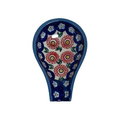 Polish Pottery Boleslawiec Wiza Spoon Rest Daisy Flowers Floral  5.5  Kitchen