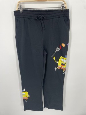 Aeropostale SpongeBob Krabby Patty Sweatpants Unisex Medium Black Straight NWT
