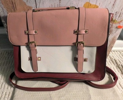 Ecosusi Briefcase, Maroon, And Pink And White