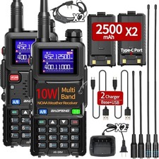2 Pack BAOFENG Ham Radio Walkie Talkies Long Range 10W USB-C Rechargeable 999 CH