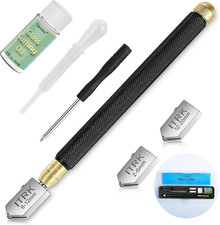 Glass Cutter 2Mm-20Mm, Pencil-Style Cutter with Glass Cutting Oil  3 Heads
