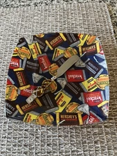 Hershey’s Miniatures 7 1/2” Square Glass Appetizer/cheese Plate w/beaded Knife