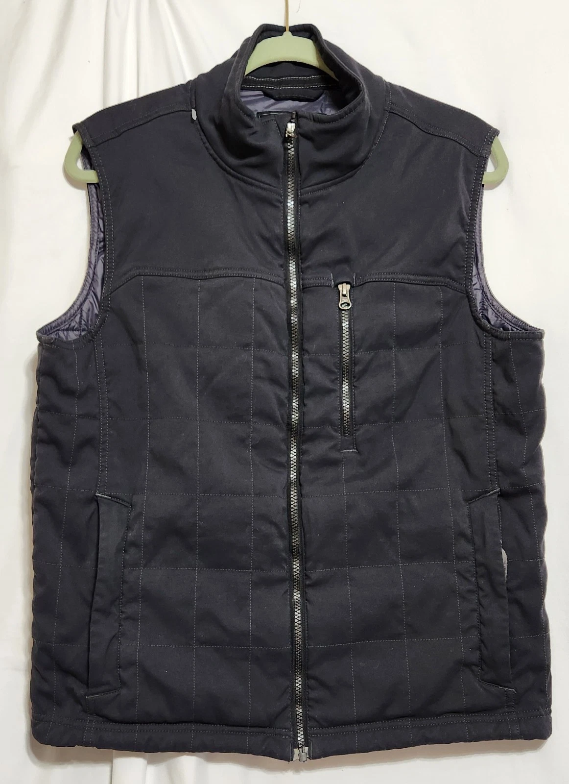 Prana Zion Quilted Vest Men's Size Med Puffer Primaloft Full Zip Black