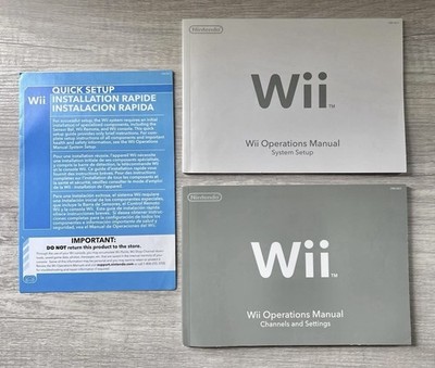 Nintendo Wii Console Operations Manuals & System Set Up Booklets Quick Start