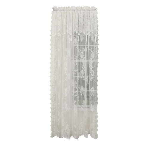 Stylemaster Carly Lace Panel with Attached Valance, 56 in x 63 in, Ecru - Picture 1 of 1