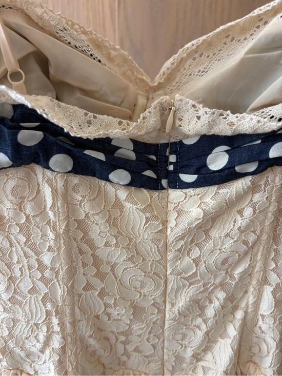 $319 NWT For Love and Lemons “Lucy” Lace Midi Dress in Light Yellow Sz Small image 9