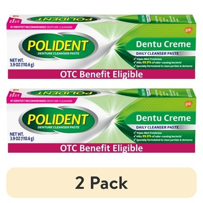 2 Pack - Polident Dentu-Creme Denture Toothpaste, 3.9 Oz Each