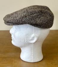 Men’s Gray 100% Wool Harris Tweed Eddie Bauer Newsboy Hat Sz Sm Made In USA