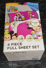 Disney Tsum Tsum Mickey Minnie Tigger 4 Piece Full Sheet Set Bedding