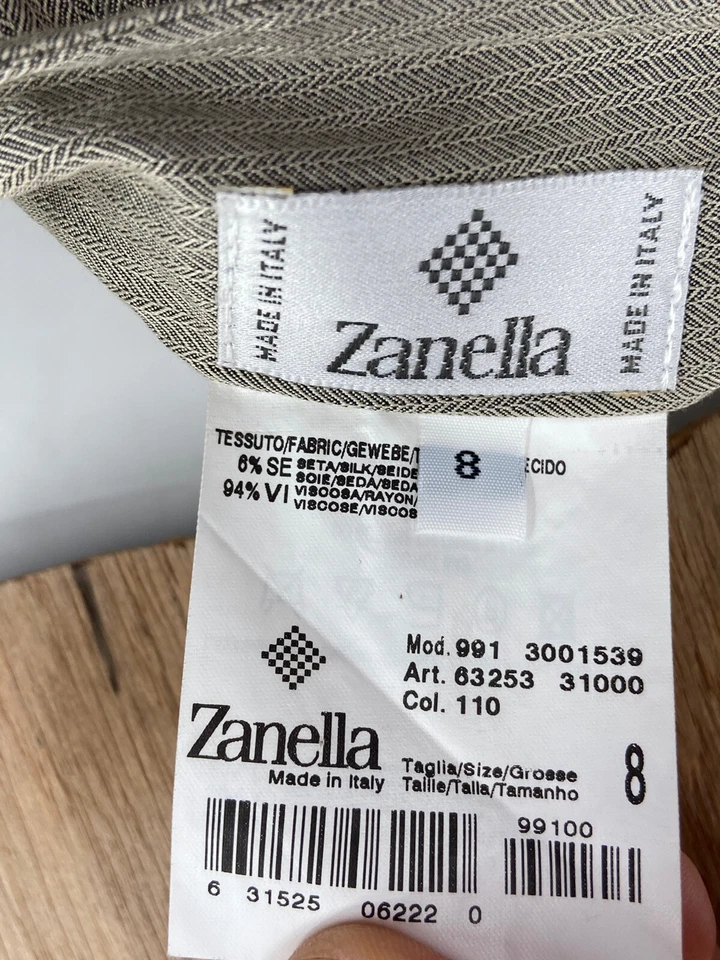 Zanella女式US 8 IT 42意大利米色中褶编织直铅笔裙 — 第 4/4 张图片