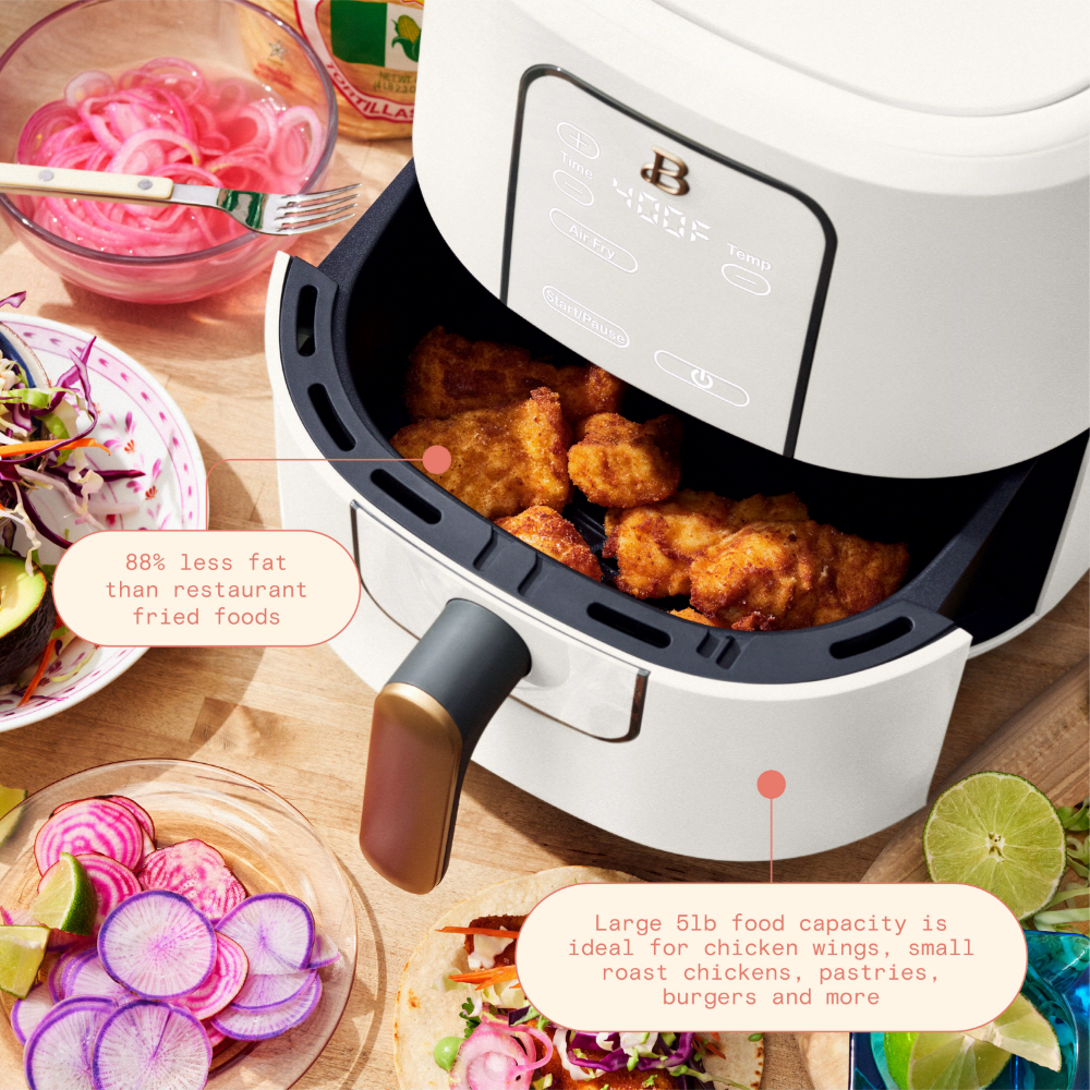 Beautiful 6Quart Touchscreen Air Fryer White Icing by Drew Barrymore