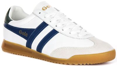 Gola Classics Torpedo 80s Gum Sole Leather Mens Snekers White Navy US 7 - 13