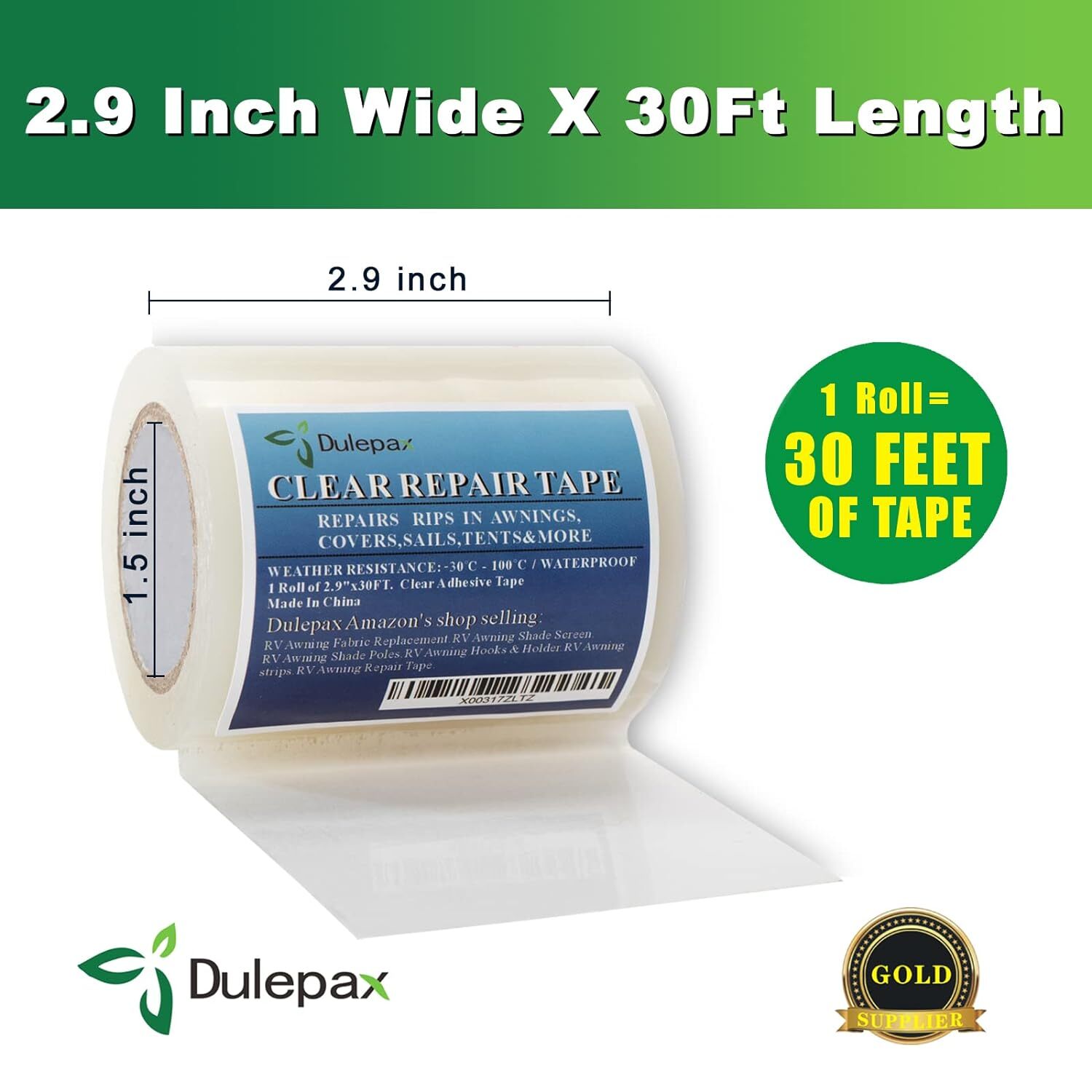 DulepaxTent Repair Tape,Awning Repair Tape,Boat Covers Repair Tape,Rv