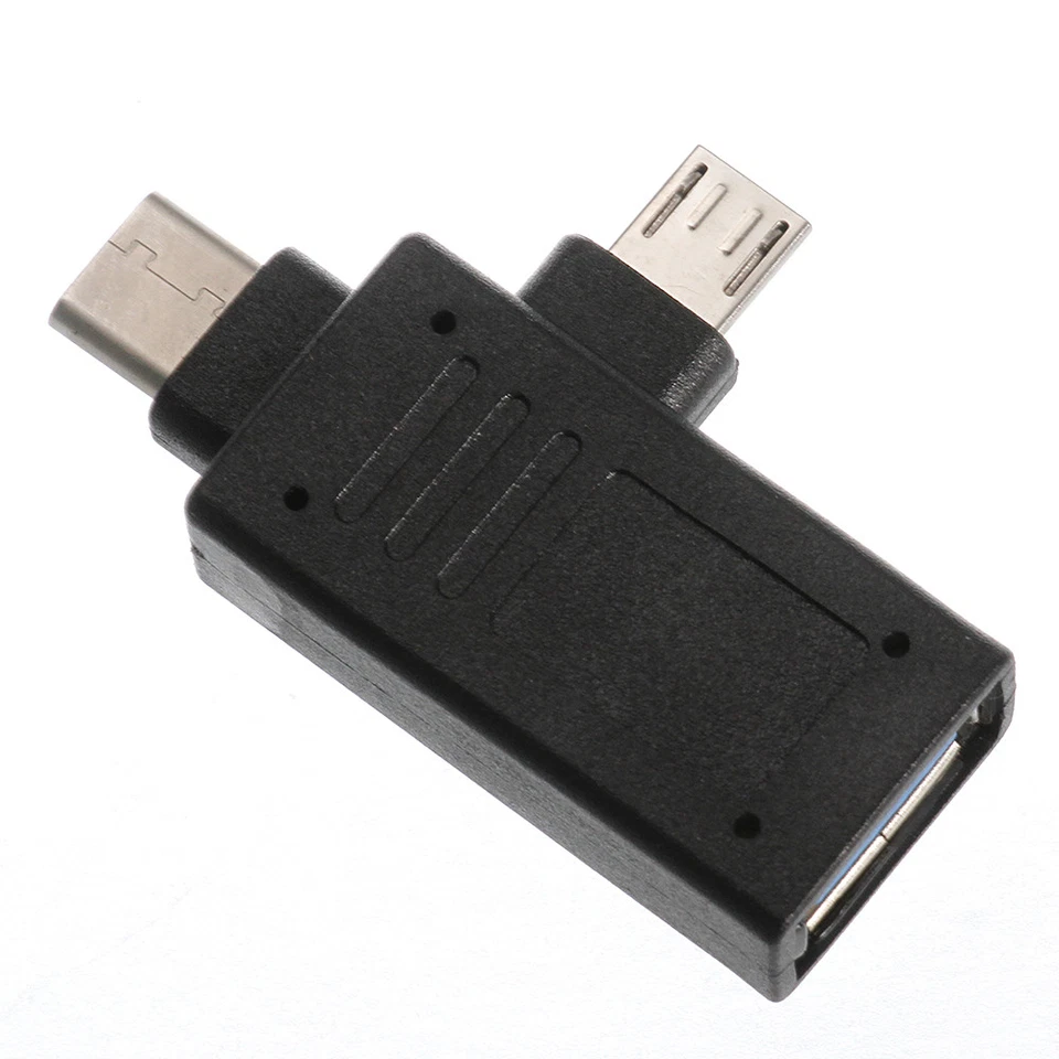 2 In 1 USB3.1 Type C +Micro USB Male To USB3.0 Female OTG Adapter Converter - Image 2 of 4