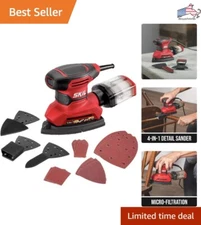 Corded Multi-Function Detail Sander with 3 Attachments & 12pc Sanding Sheets
