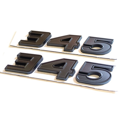 2X Matt Black 345 CAR EMBLEM Side Fender 3D Decal Badge Body Accessories
