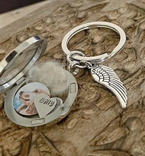 Pet Memorial Keyring, Pet Hair Keepsake, Memorial Jewelry, Pet Fur Keychain