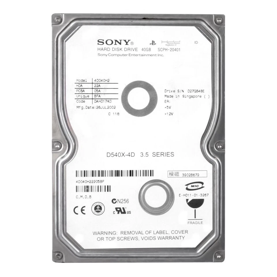 Hard Drive Sony 4D040H2 D540X-4D SCPH2-20401 40GB 5400U/Min 2MB Ata 3.5'' Inch - Image 3 of 3