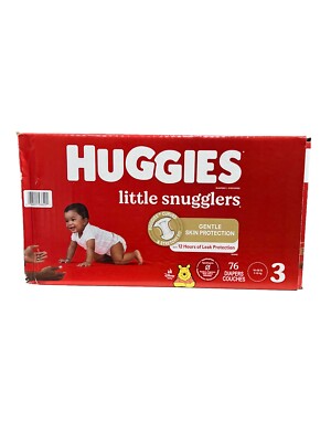 Huggies Little Snugglers Diapers Super Pack (Size 3 (76ct) Brand New)