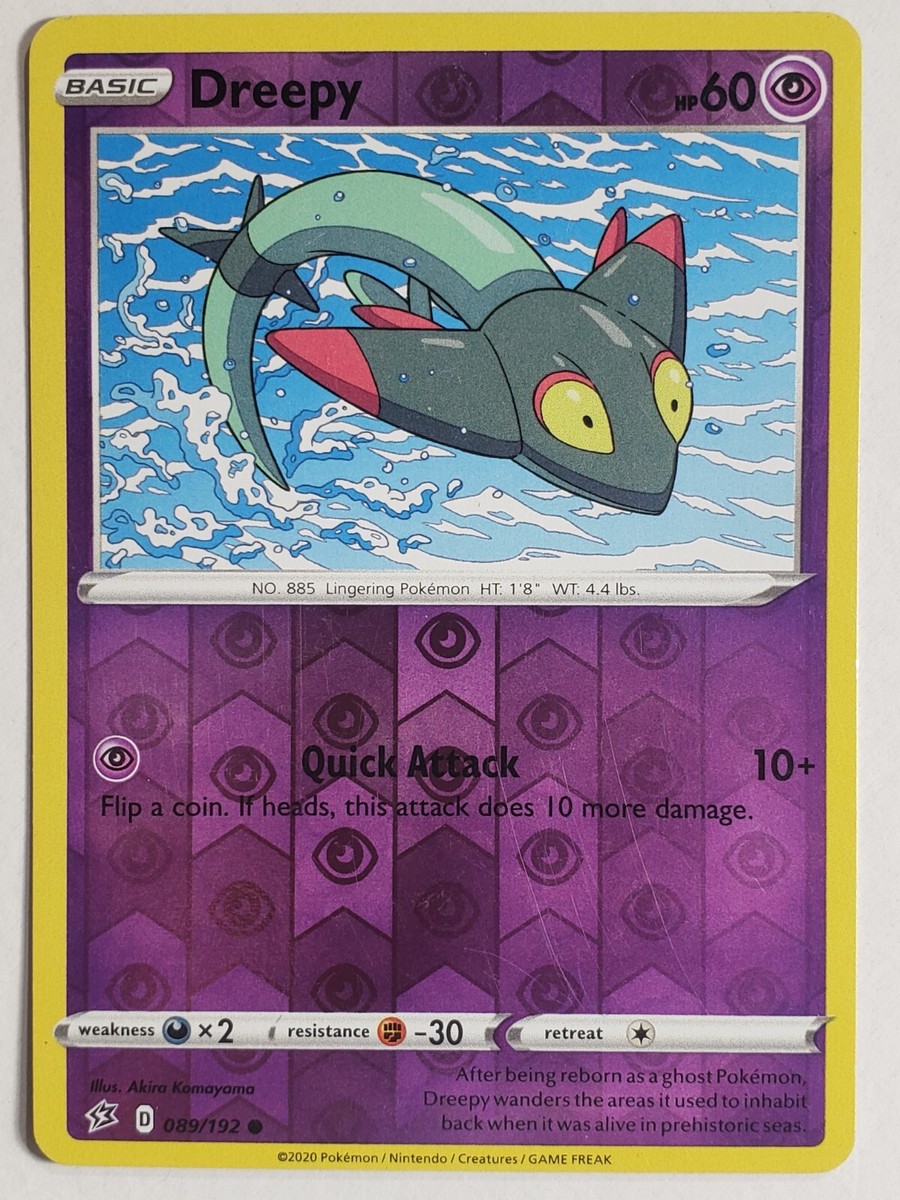 REVERSE HOLO Dreepy 089/192 LP - Rebel Clash Pokemon Card - Akira