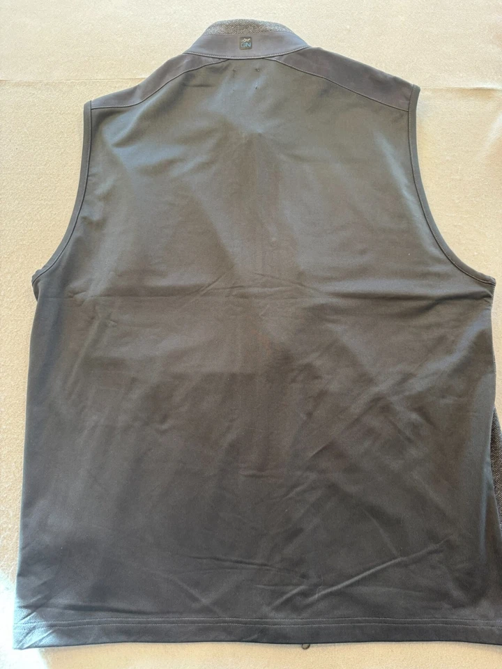 Chaleco de golf Greg Norman para hombre grande gris espiga cremallera completa chaqueta activa/inforual Foto 4 de 4