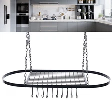 Hanging Pot Holder Pan Hanger Iron Kitchen Rack Cookware Organizer Storage Shelf