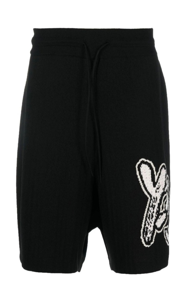 【Y-3】Graphic Knit Shorts Black / White Y-3 GFX Knit Shorts | TNT - The New Trend | Shop Luxury