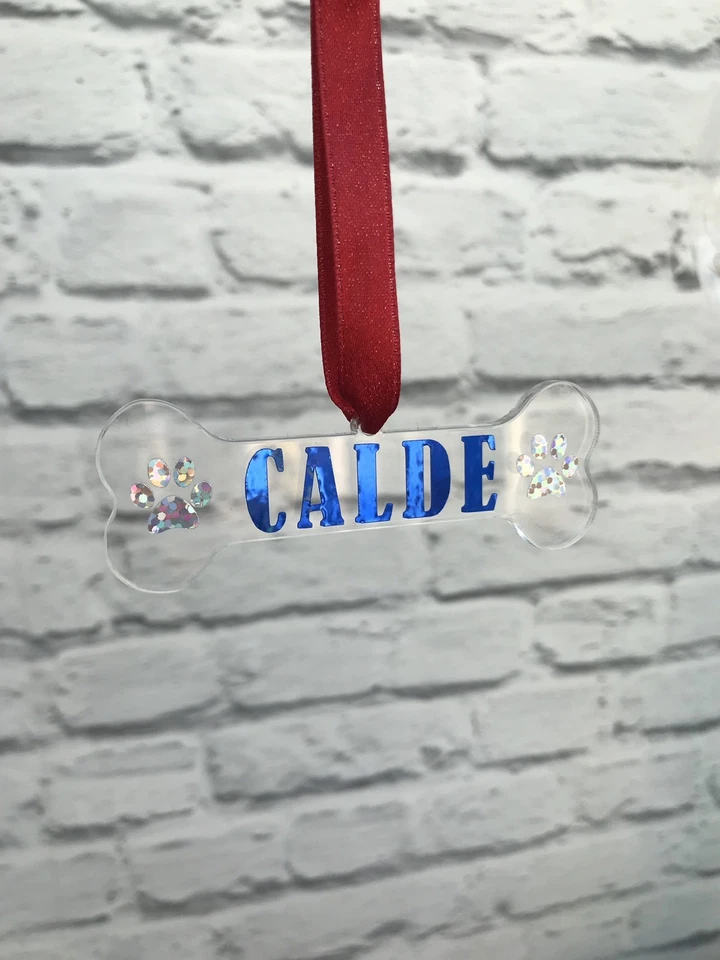 DOG | Christmas Gift Present Personalised Dog Bone Shape Tree Decoration Bauble - Image 3 of 4
