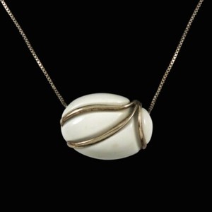 Authentic Royal Copenhagen. Gold Plated Sterling Silver Pendant with Porcelain.