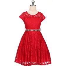 RED Size 14 Flower Girl Dress Birthday Recital Bridesmaid Graduation Formal