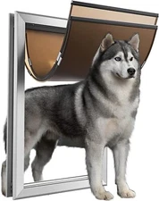 28"x18" Large Aluminum Pet Door Dog Cat Magnetic Lockable Flap Screen Gate Frame