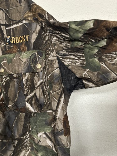 XL Vintage Rocky ProHunter Button Down Realtree Edge Embroidered 100% Nylon - Picture 4 of 6