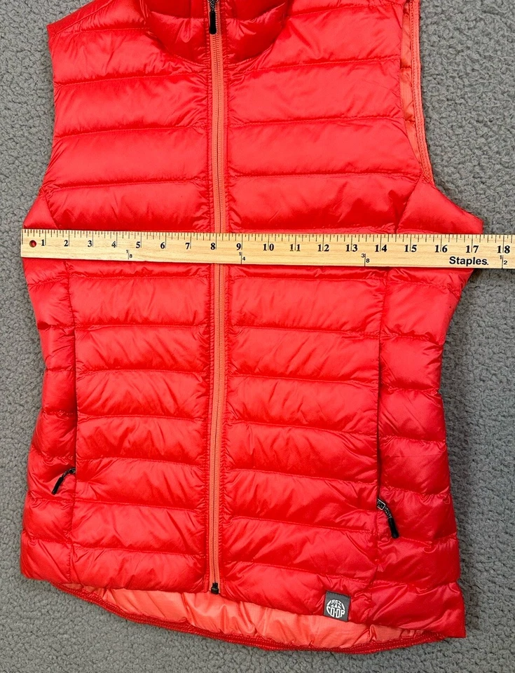 REI Co-Op Down Puffer Vest Women's Size XS Red Orange Full Zip Outdoor Hiking - Image 3 of 4