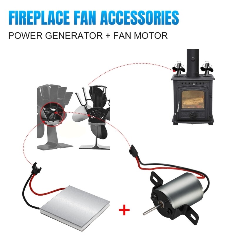 Fireplaces Fan Motor Power Generation 4Blade Fireplaces Fan Replacement