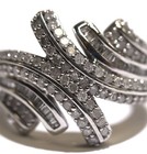 925 sterling silver 1.32ct SI3-I1 H diamond cluster ring 7g ladies unique 7.25 — photo 2