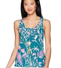 Lilly Pulitzer Womens Noemi Tank Top Tidal Wave It's Prime Time Size Medium