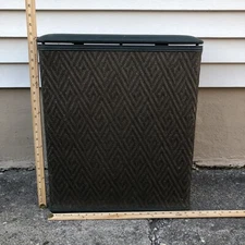 Vintage Burlington Laundry Hamper Wicker Dark Green Mid Century Modern Retro