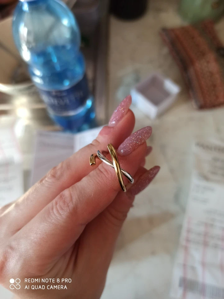 Anello Essence Collection Bicolore Pandora tg 54 europea, 14 italiana - Immagine 4 di 4