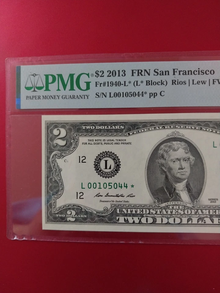2013 $2* New York Star Note Only 128K Printed PMG 64 EPQ L00105044* - Image 3 of 4