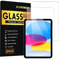 2 Pack Screen Protector for iPad 11th 10th Gen, HD Clear 9H Tempered Glass