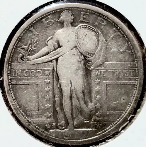 1917-S Type 1 Standing Liberty Quarter 25c San Francisco Mint in Fine Condition
