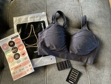 Truekind Wireless Padded Shaping Bra Black Size M 3 Hook 10022 W/ Extender EUC
