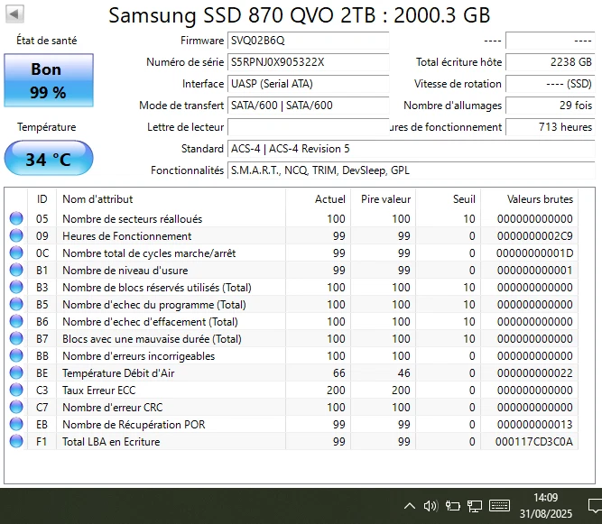Samsung 870 QVO SSD 2TB (MZ-77Q2TO) - Image 2 of 3