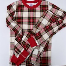 HANNA ANDERSSON Holiday Plaid Pajama Set Organic Cotton Long Sleeve Size 150 12