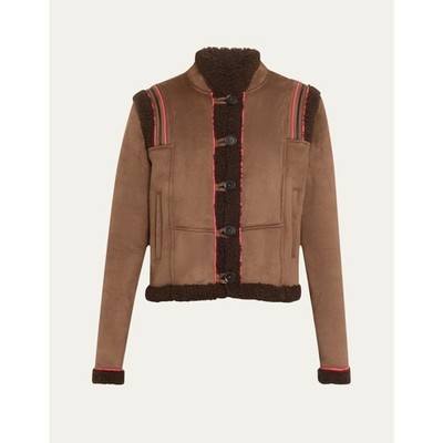 Mother The Prized Possesion Faux Suede & Faur Shearling Jacket XS NWT