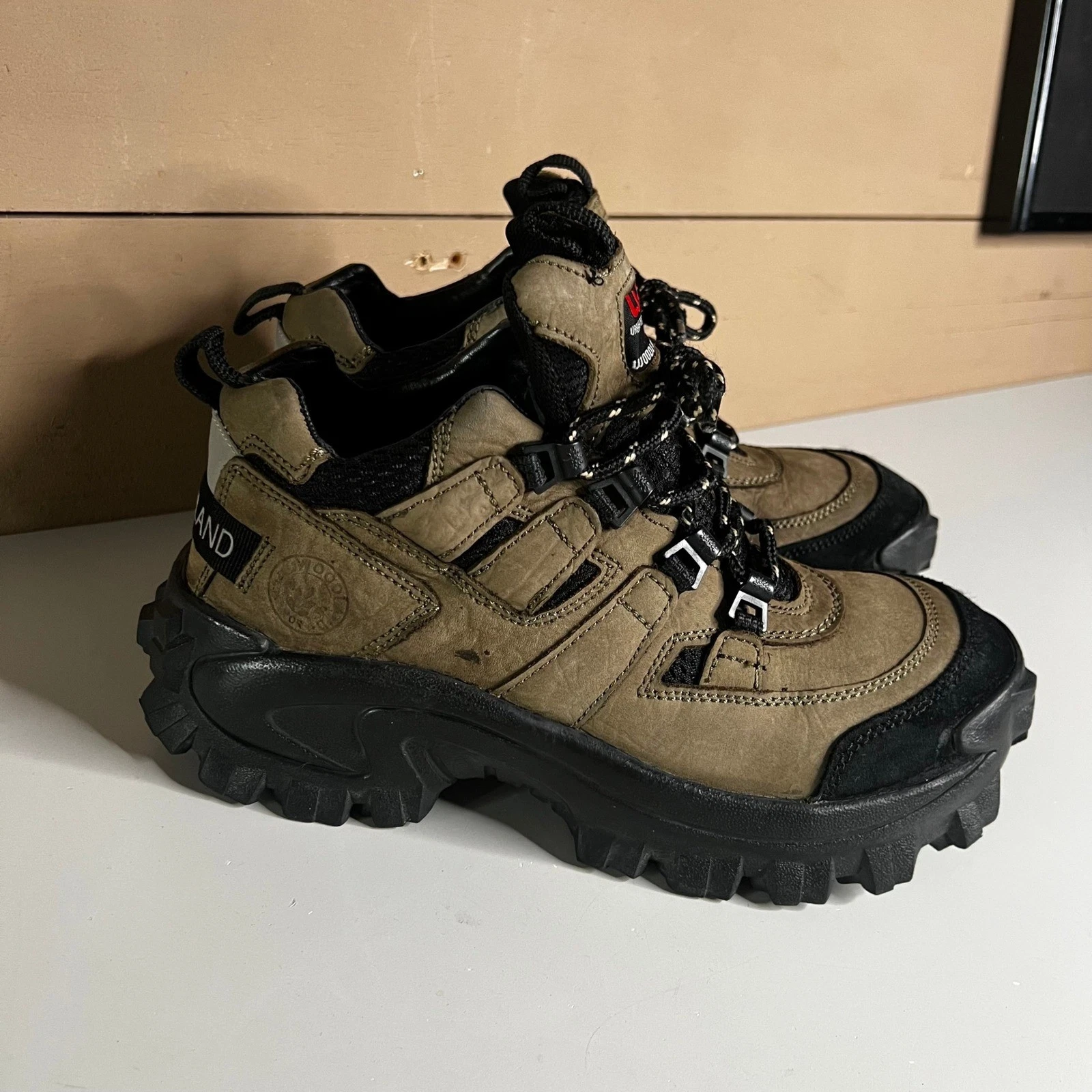 Woodland U-TREK Urban Trekking Boots Khaki Black Leather Chunky Hiking Shoes 40
Opens in a new windo